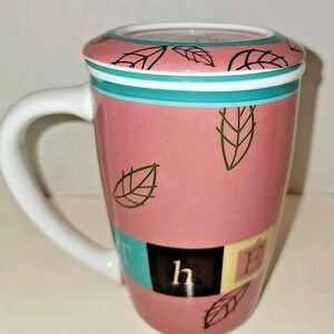 Joie Jo!e Trend Tea for One Pink The'/Tea leaf decor mug by MSC
